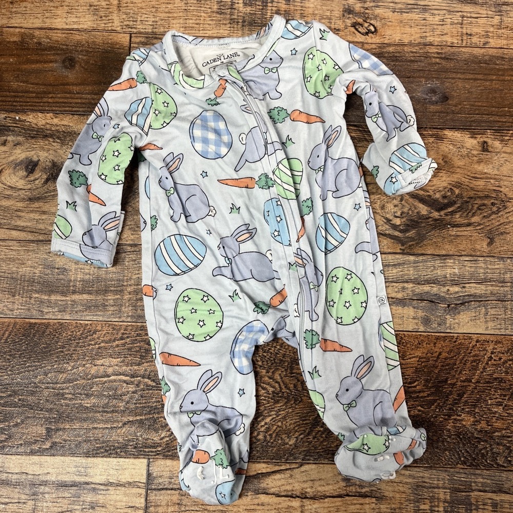 Caden Lane Bamboo Sleeper Baby Boy‎ Newborn Easter Bunny Carrot  Cozy Soft